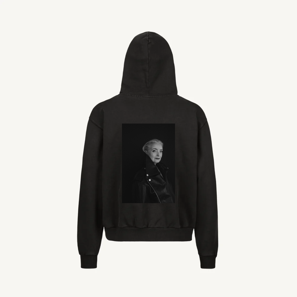 Hoodie Vintage Black Zip Eva 02