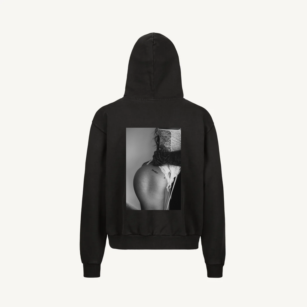 Hoodie Vintage Black Zip Láska 02