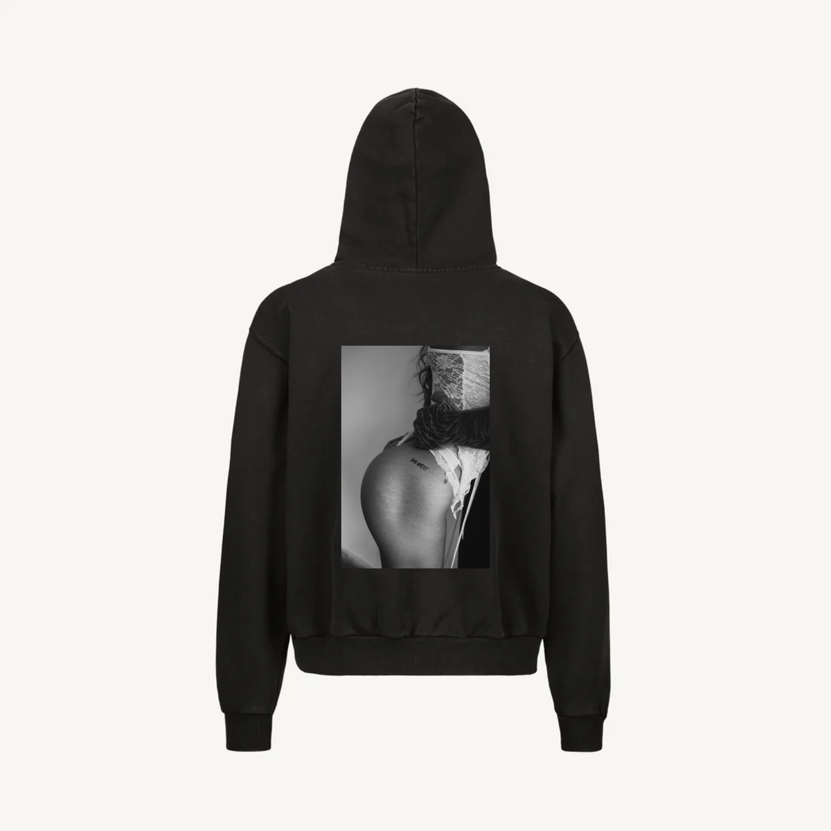 Hoodie Vintage Black Zip Láska 02