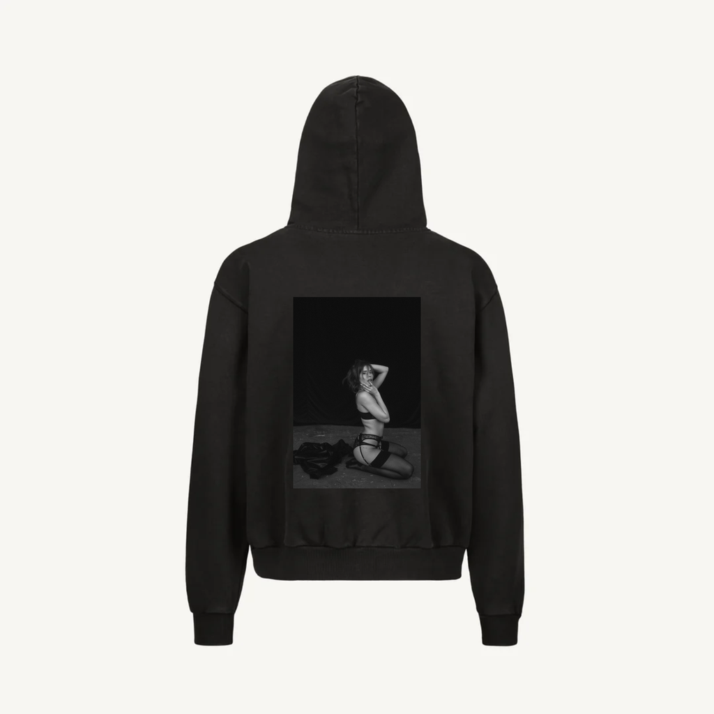 Hoodie Vintage Black Zip Tereza 01