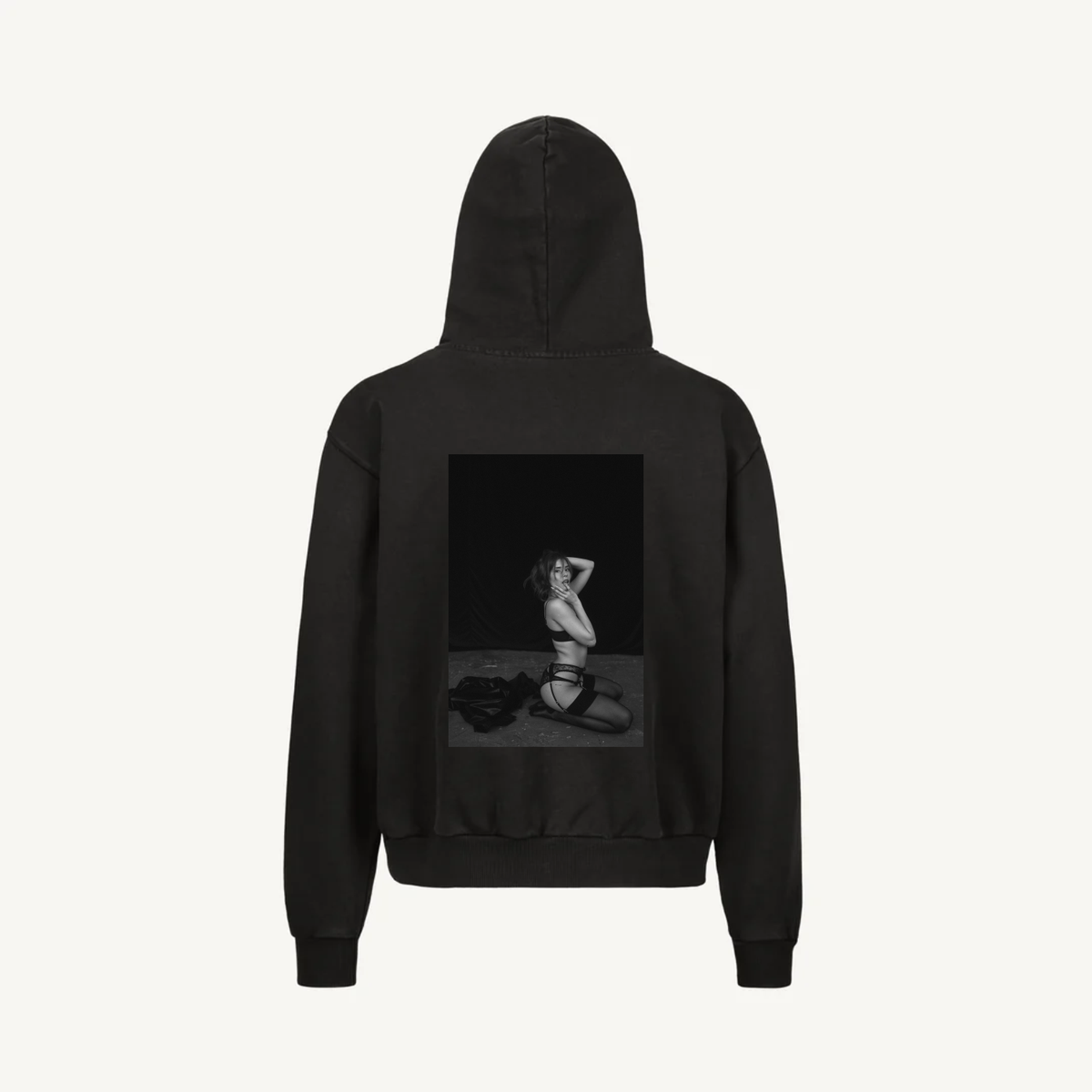 Hoodie Vintage Black Zip Tereza 01