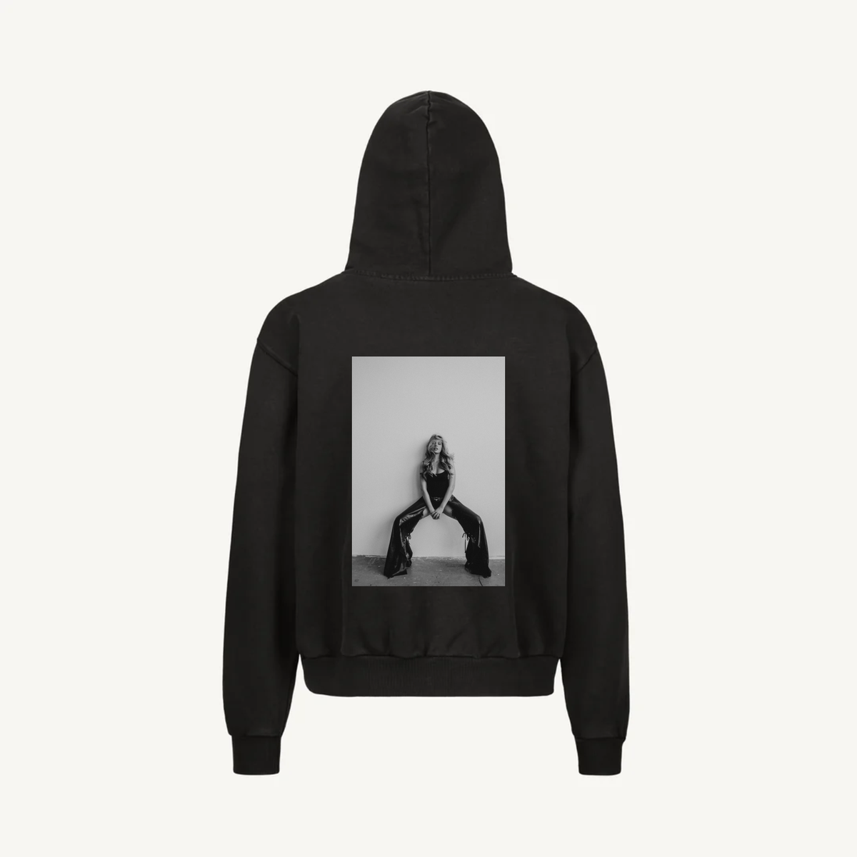 Hoodie Vintage Black Zip Veru 01